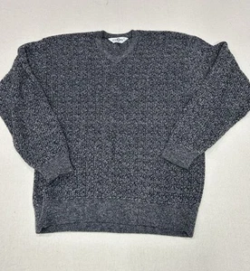 Dalmine Medium Virgin Wool Made In Italy Black 80’s 90’s Knit Sweater Vintage C4 - Picture 1 of 6