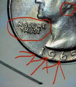 RARE UNCIRCULATED 1965 WASHINGTON QUARTER DDO FS-101 VARIETY Proof Like!  - Picture 1 of 8