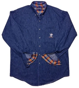 Vintage Ariad Virginia Cavaliers Long Sleeve Denim Shirt Made USA Blue Large L - Picture 1 of 10