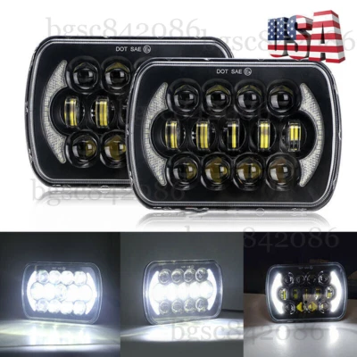 DOT Pair 7x6" 5x7" LED Headlights Hi/Lo for Ford E-150 E-250 Econoline F650 F750 - Image 1 of 4