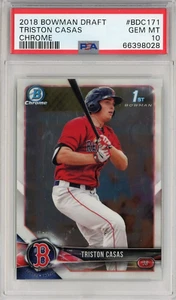 2018 Bowman Draft Chrome Bowman Chrome 1 Triston Casas #BDC-171 PSA 10 GEM MT - Picture 1 of 2