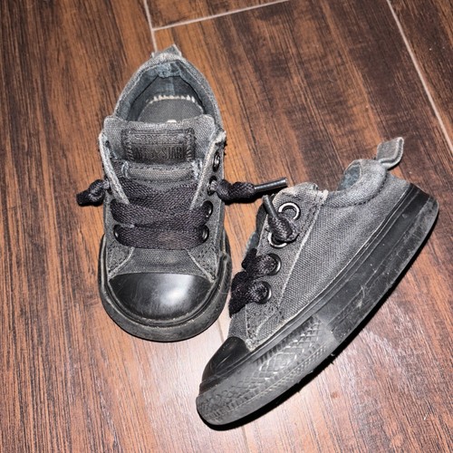 Top basso nero monocromatico CONVERSE Chuck Taylor All Star per bambini taglia 5c