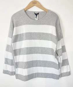 $238 Eileen Fisher maglione donna M perla cotone peruviano reversibile boxy NUOVO - Foto 1 di 7