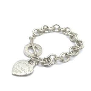 TIFFANY & CO. RETURN TO TIFFANY HEART TAG TOGGLE BRACELET 925 SILVER (EPJ029238) - Picture 1 of 11