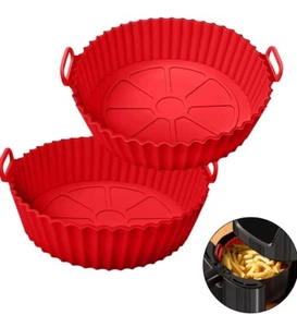 Air Fryer Silicone Pot, 2 Pcs Air Fryer Silicone Liners Food Safe Non... - Picture 1 of 7