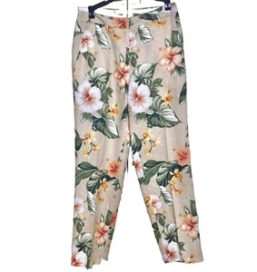 Brooks Brothers 100% Leinen Damen Hose Größe 4 komplett gefüttert Strand Print - Bild 1 von 10