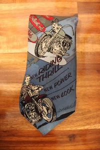 Vintage Harley Davidson Motorcycles Tie Ralph Marlin 100% Silk Neck Tie 90’s - Bild 1 von 5