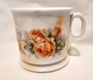 VTG Leuchtenburg German Shaving Mug Golden Yellow Roses, VG, Family Heirloom - Picture 1 of 10