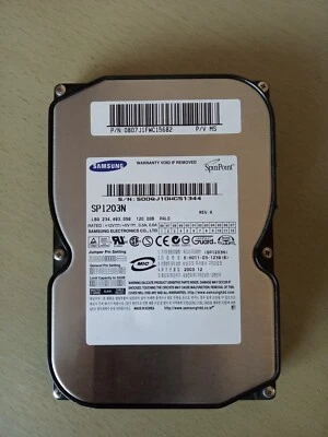 SAMSUNG SP1203N 120GB IDE PATA EIDE 3,5" HARD DISK HDD WINDOWS 98 2000 XP - Immagine 1 di 4