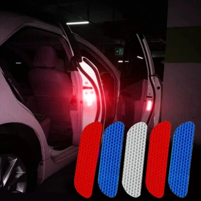 4Pcs/set Universal Car Reflective Stickers Door Eyebrow Sticker Decal Warning - Image 1 of 4