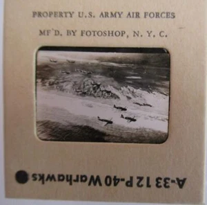 Curtiss P-40 Warhawks , 35mm Celluloid U.S Army Aircraft recognition slide - Picture 1 of 1