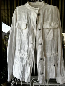 Hei Hei Anthropologie Utility  Jacket  White Outdoor Boho Women's size S - Picture 1 of 13