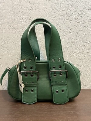 NWT Free People Say Yes Bag Small Oval Green Leather - Image 1 of 4