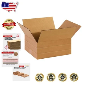 Bulk Pack of 25 Sturdy 14x12x6 Corrugated Boxes for Efficient Packing Solutions - Picture 1 of 7