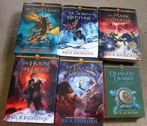 The Heroes of Olympus by Rick Riordan-entire hardcover lot plus Demigod Diaries - Picture 1 of 3