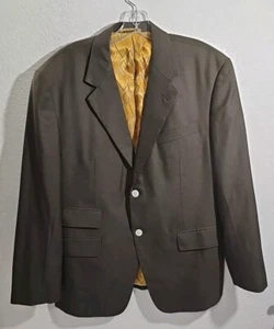 Bespoke Astor & Black Shark Wool Sport Coat Suit Jacket Brown Men's Chest Sz 46 - Picture 1 of 9