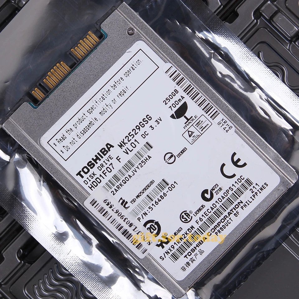 TOSHIBA 250 GB 5400 RPM Micro-SATA 1.8" (MK2529GSG) Internal Hard Drive HDD - Image 1 of 1