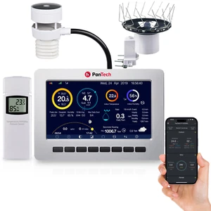 PanTech Weather Station Ultrasonic Anemometer Wifi Rain Gauge 100m Solar HP2553 - Picture 1 of 24