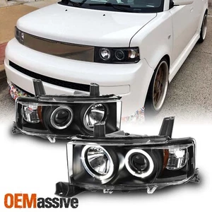 Fits 03-06 Scion XB BB Black Bezel Dual Halo Projector Headlights Front Lamps - Picture 1 of 11
