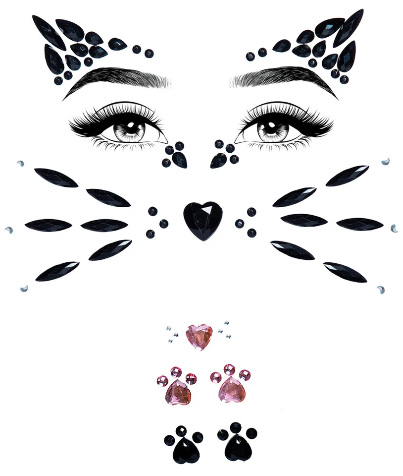 Animal Adhesive Face Jewels S. - Rockalicious - Image 1 of 1