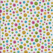 Cute As A Button 6418  100% Cotton FABRIC priced by the Yard