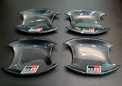 HILUX GR BLACK CARBON 4 DOOR HANDLE INSERT BOWL CUP TRIM TOYOTA  REVO 2015-2025 - Image 1 of 4