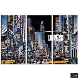NYC Illustrated City BOX GERAHMTE LEINWAND KUNST Bild HDR 280 g/m² - Bild 1 von 1