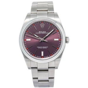 Rolex Oyster Perpetual 114300 Oyster Stainless Red Grape Dial Auto Men's 39mm - Picture 1 of 6
