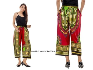 Women African Clothes Red Dashiki Pants Traditional Elasticized & Drawstring 35" - Foto 1 di 5