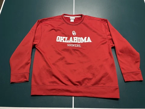 Oklahoma Sooners NCAA Majestic Section 101 Crew Neck Sweatshirt Size 2XL Cover