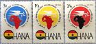 GHANA 1962 115-17 111 C5-C6 Conference African Heads Dove Map Karte Taube MNH