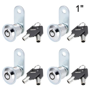 Lot of 4 Keyed diff Tubular Cam Lock 1" RV Camper Drawer Toolbox REMOVABLE Key - Picture 1 of 12