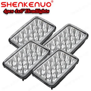 for Kenworth T800 1987-2023 W900 1981-2023 4pcs 4x6inch Rectangle Led Headlights - Bild 1 von 16