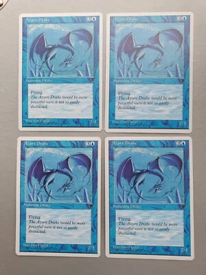 Azure Drake x4 PLAYSET , MTG Chronicles (1995), Uncommon Blue Creature NM - Image 1 of 2