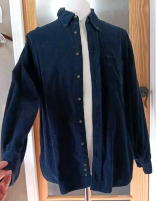 Camisa de pana Eddie Bauer algodón pesado manga larga abotonada azul para hombre XL DE COLECCIÓN Foto 1 de 4