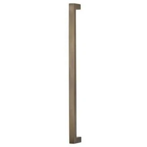 OMNIA Center to Center Square Modern Appliance Door Pull Antique Brass 18" - Picture 1 of 2