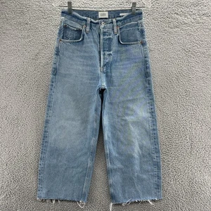 Citizens of Humanity Jeans 24 Blue Button Fly Baggy Wide Leg Crop Ayla Jeans - Picture 1 of 14