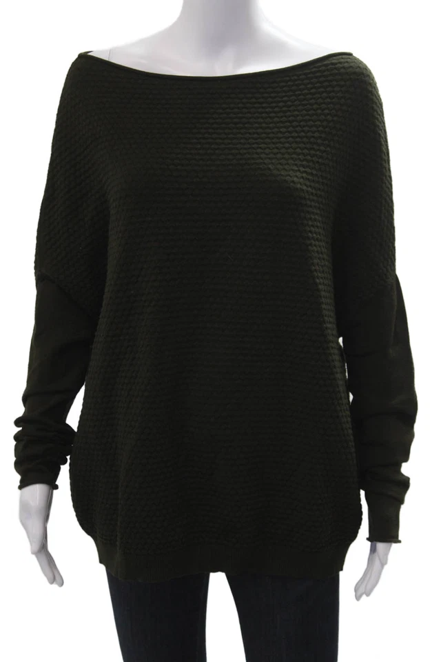 Сара Пачини унисекс пуловер свитер зеленый длинным рукавом армия твердого размера один размер - Изображение 1 из 4