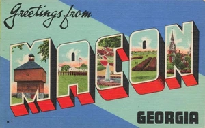Postcard Large Letter Greetings from Macon Georgia GA - Picture 1 of 2
