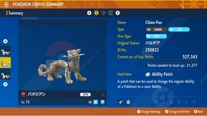 ✨Paldea's Shiny Chien-Pao Treasures of Ruin EVENT✨Scarlet Violet HOME (💯Legal) - Picture 1 of 9