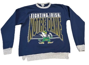 Vintage The Fighting Irish Notre Dame Sweatshirt Mens Medium Blue ARTEX Tag  USA - Picture 1 of 11