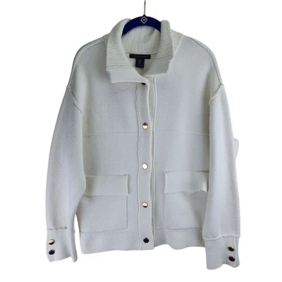 Cárdigan Suéter Tahari Botón Mujer Talla Mediana Acogedor Oficina Crema Cottagecore Foto 1 de 4