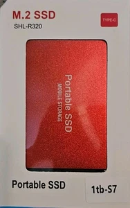 1TB-SSD Hand-Held Disk Drive Type-C With Data Cable. sunday Special Only.Red. - Afbeelding 1 van 3