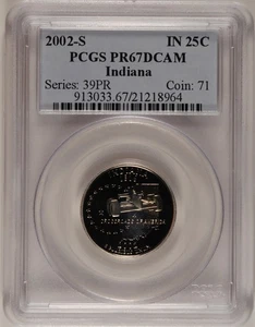 2002-S PCGS PR67DCAM Quarter-Dollar "Indiana" - Picture 1 of 2