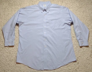 Brooks Brothers Shirt Men’s XL 18-34 Blue White Check Button Down Regent Preppy - Picture 1 of 7