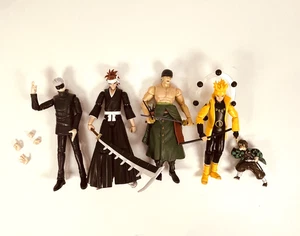 Anime Action Figure Lot - Saturo Gojo - Renji Abarai - Roronoa Naruto Tanjiro - Picture 1 of 9
