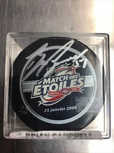 BRIAN CAMPBELL Signed Chicago BLACKHAWKS Official GAME Puck w/ COA - Picture 1 of 4
