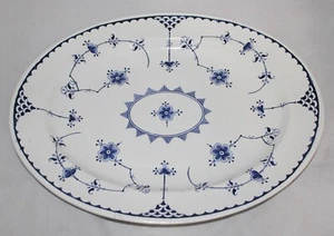 FURNIVALS LIMITED LARGE OVAL SERVING PLATTER 16" DENMARK BLUE ENGLAND 2 - Picture 1 of 4