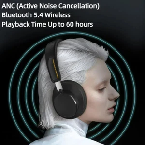 Portable Bluetooth 5.4 Wireless Active Noise-Canceling Headphones Gaming Headset - Picture 1 of 8