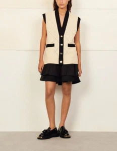 Sandro Paris Women's Vest Size 1 / S 100% Wool SFPCA00409 - Picture 1 of 10